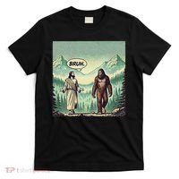 Bruh Meme Funny Jesus Bigfoot Vintage Comic Book Catholic T-Shirt thumb 0