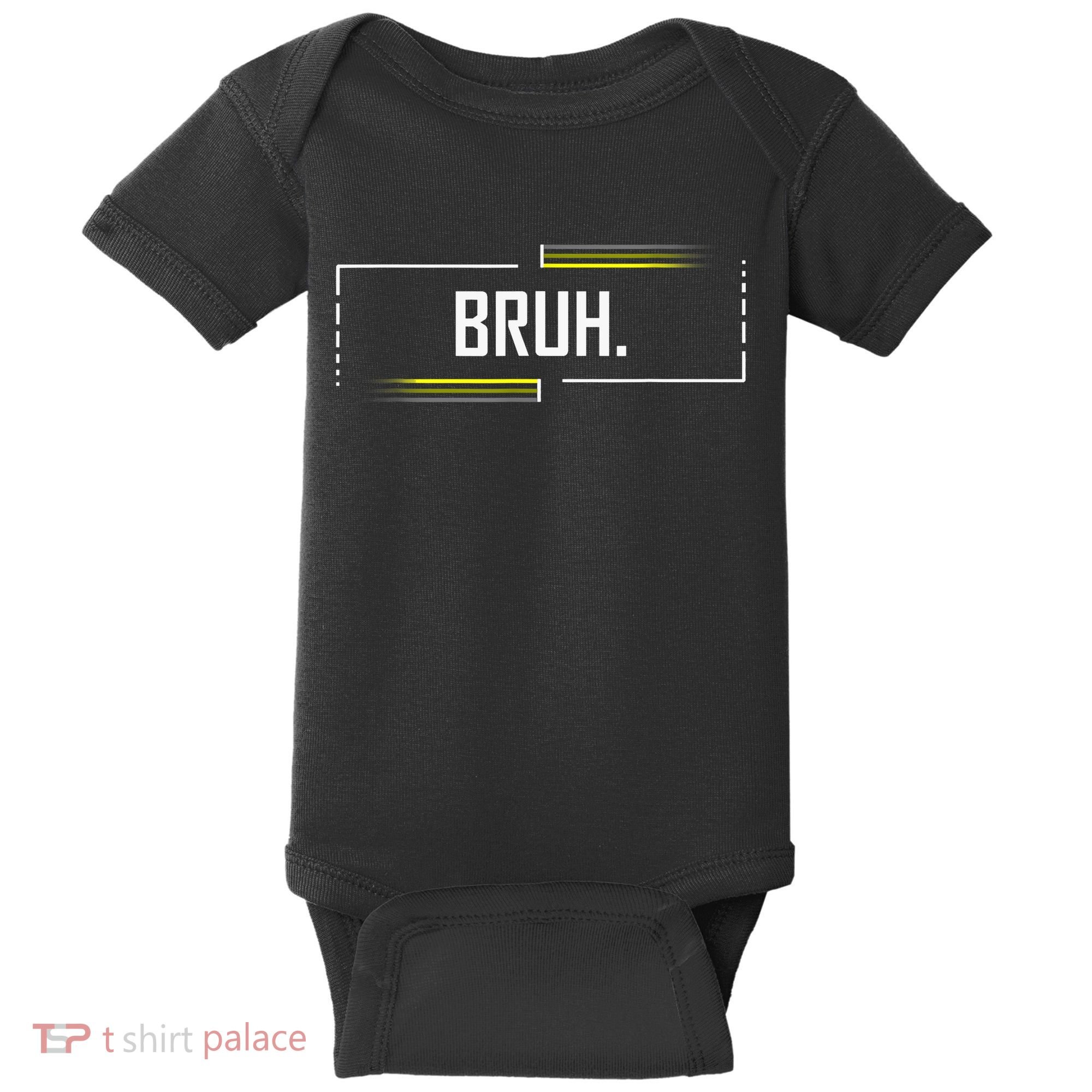 Bruh Meme Funny Saying Brother Greeting Funny Saying Teens Baby Bodysuit