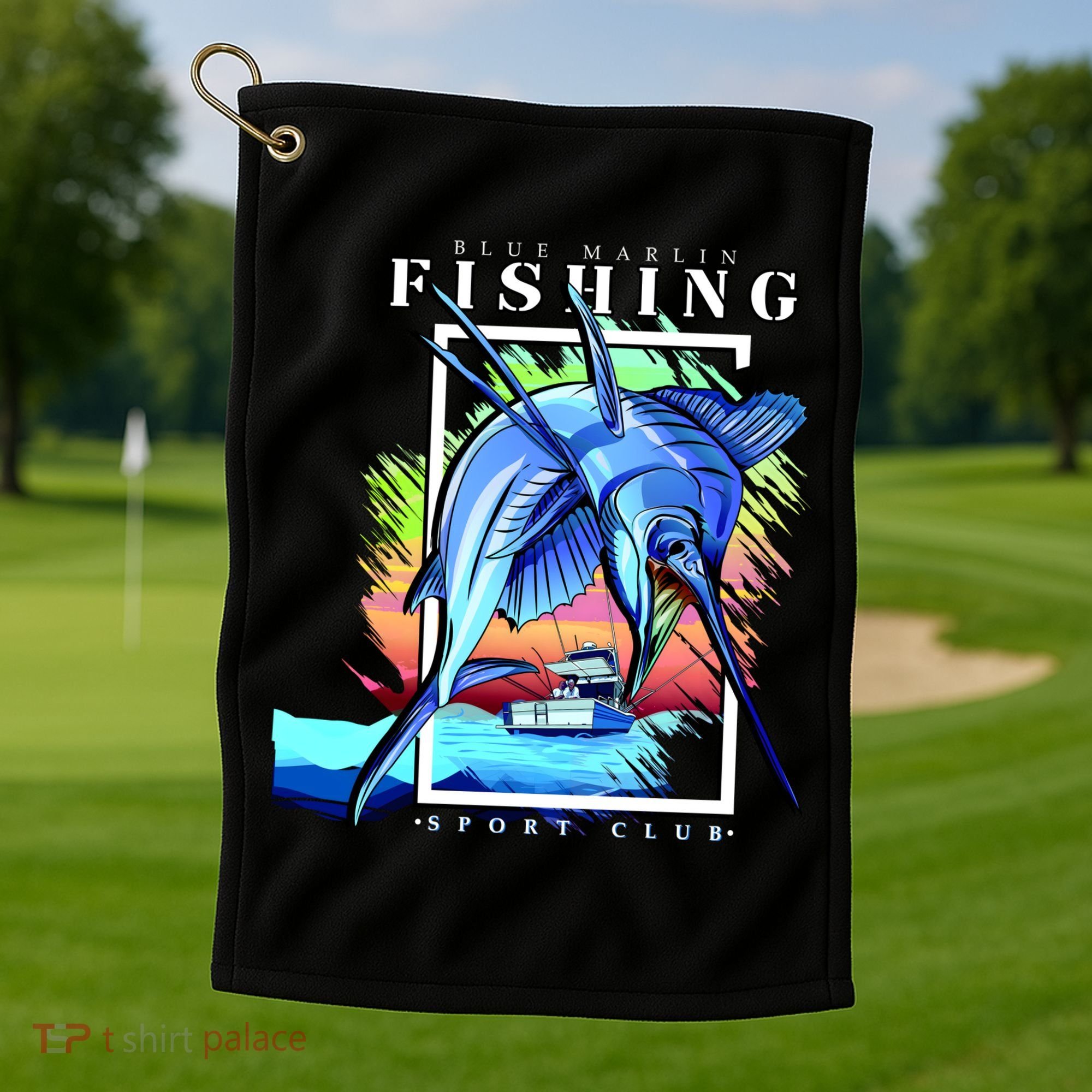 Blue Marlin Fishing Club Golf Towel