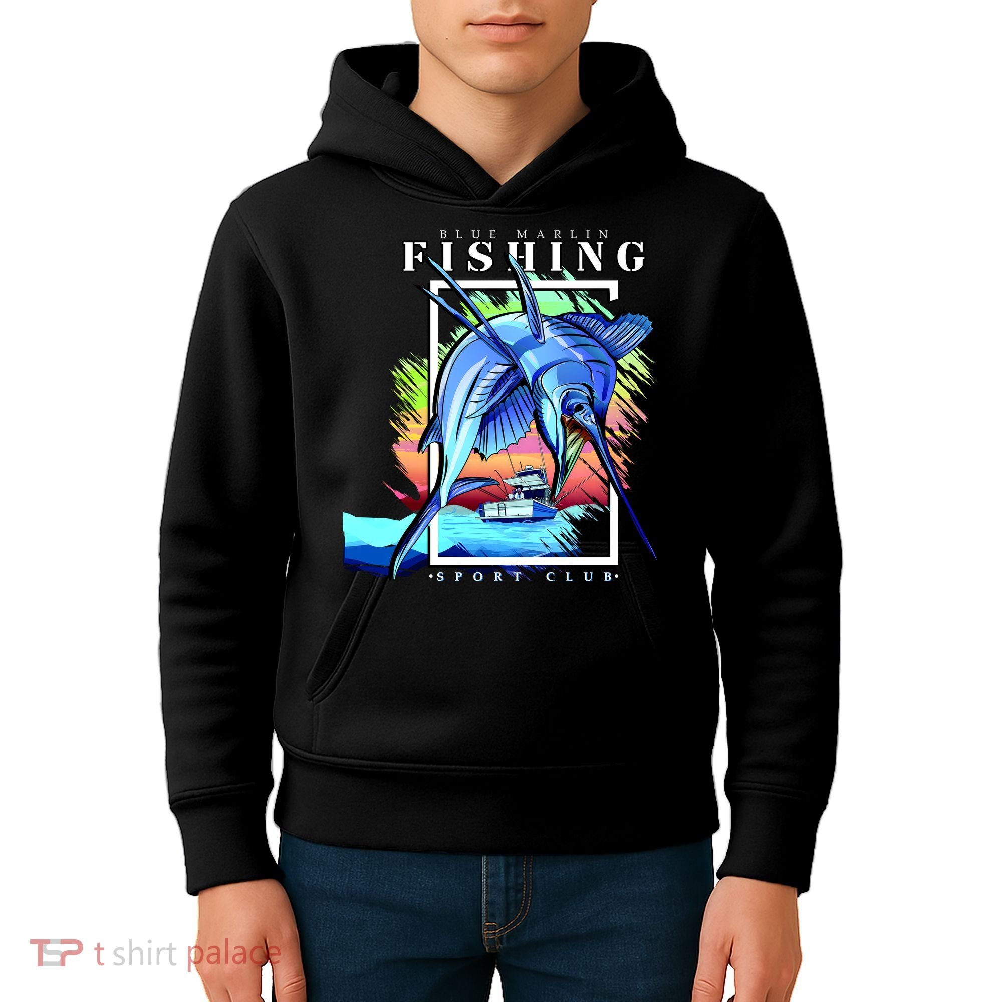 Blue Marlin Fishing Club Kids Hoodie