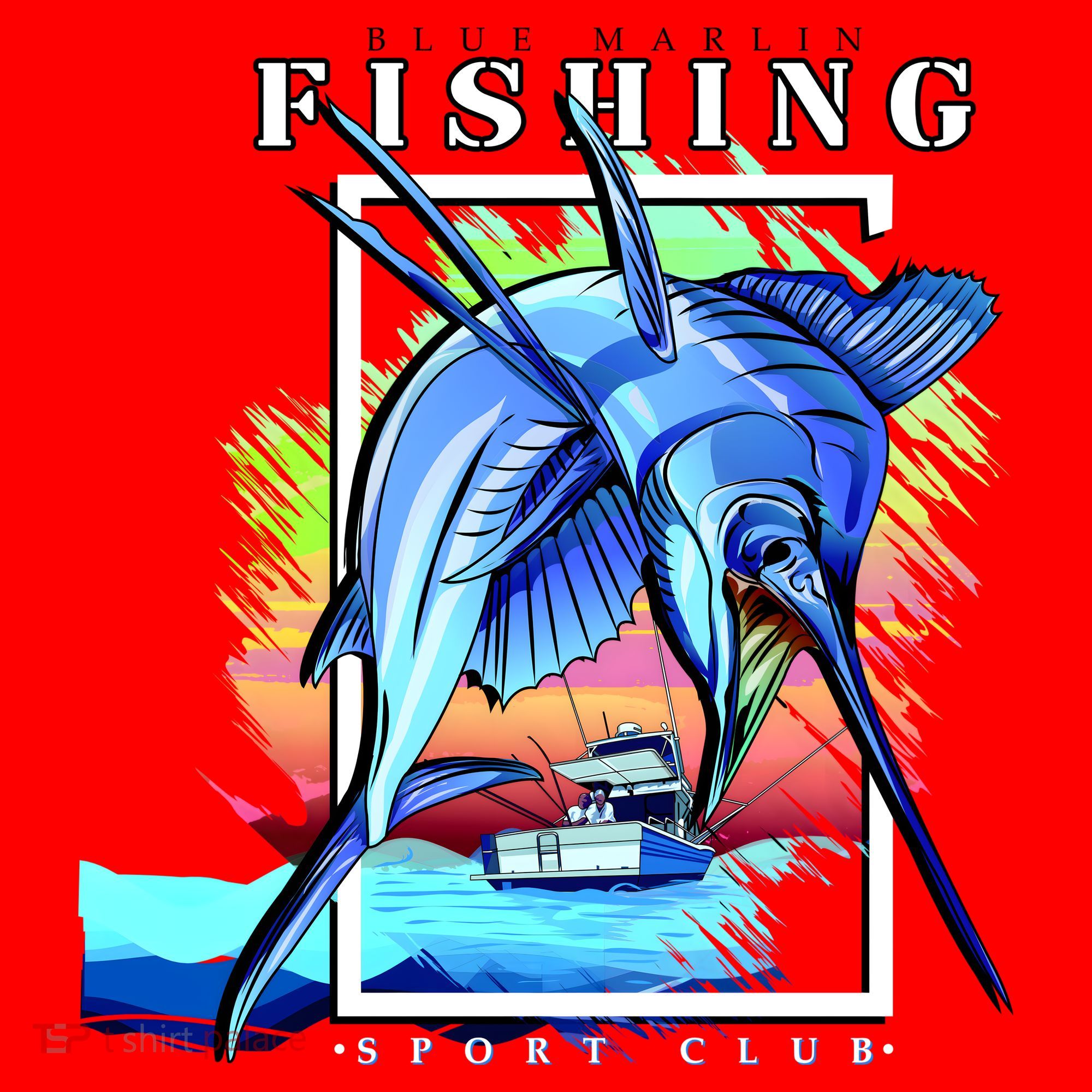 Blue Marlin Fishing Club Santa Hat