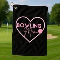 Bowling Mom Gift Cute Bowling GIfts Pink Bowling Ball Golf Towel thumb 1