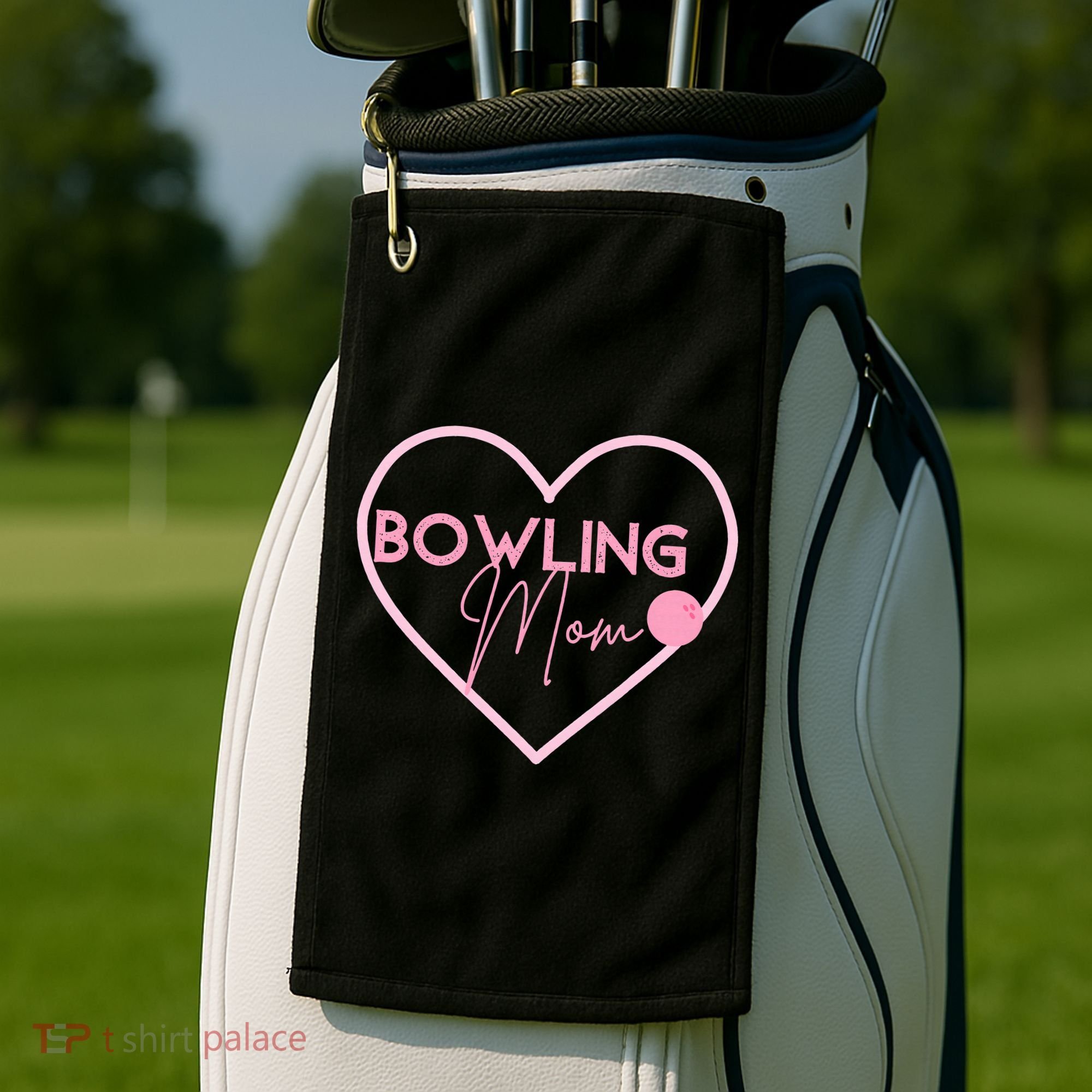 Bowling Mom Gift Cute Bowling GIfts Pink Bowling Ball Golf Towel