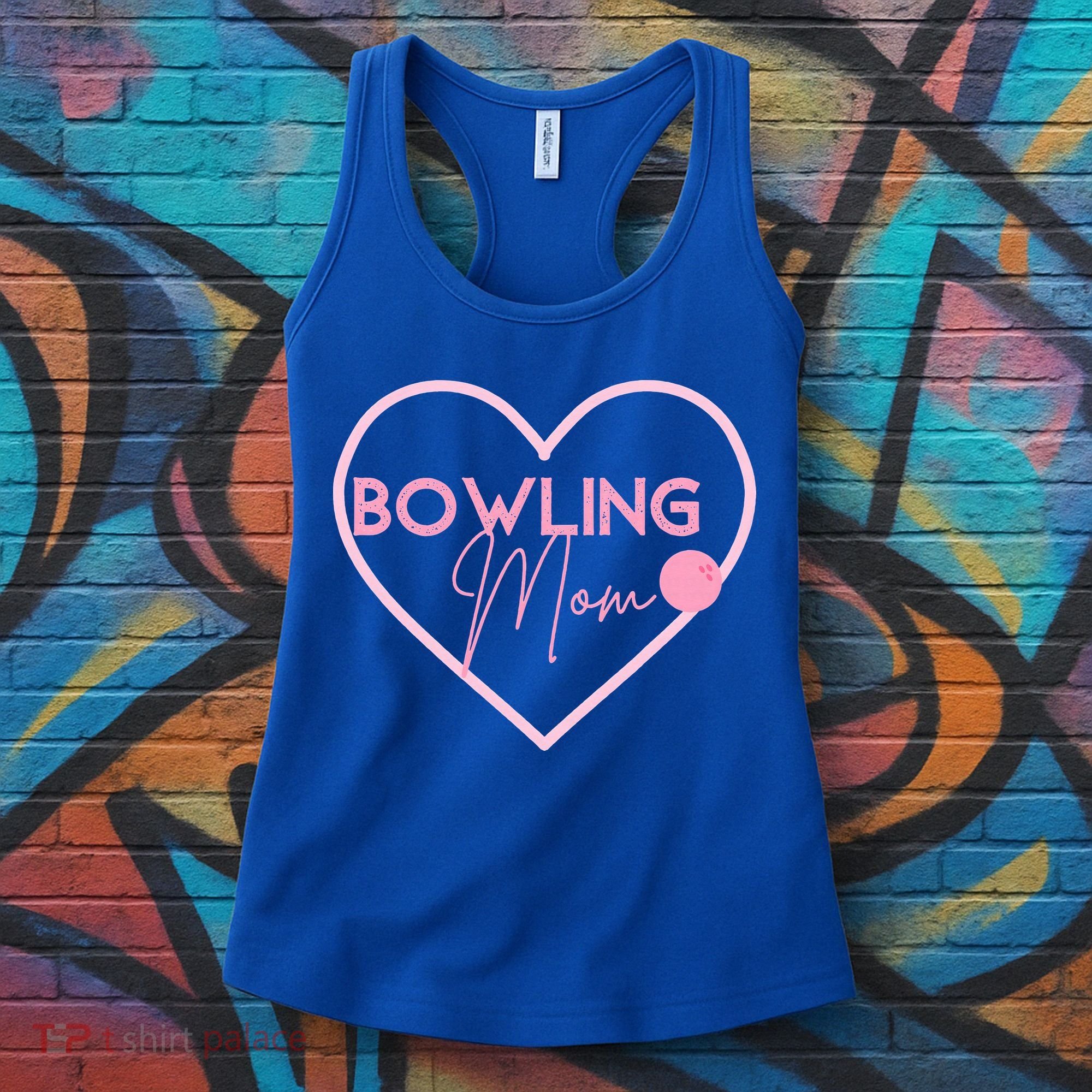 Bowling Mom Gift Cute Bowling GIfts Pink Bowling Ball Women's Tank Top