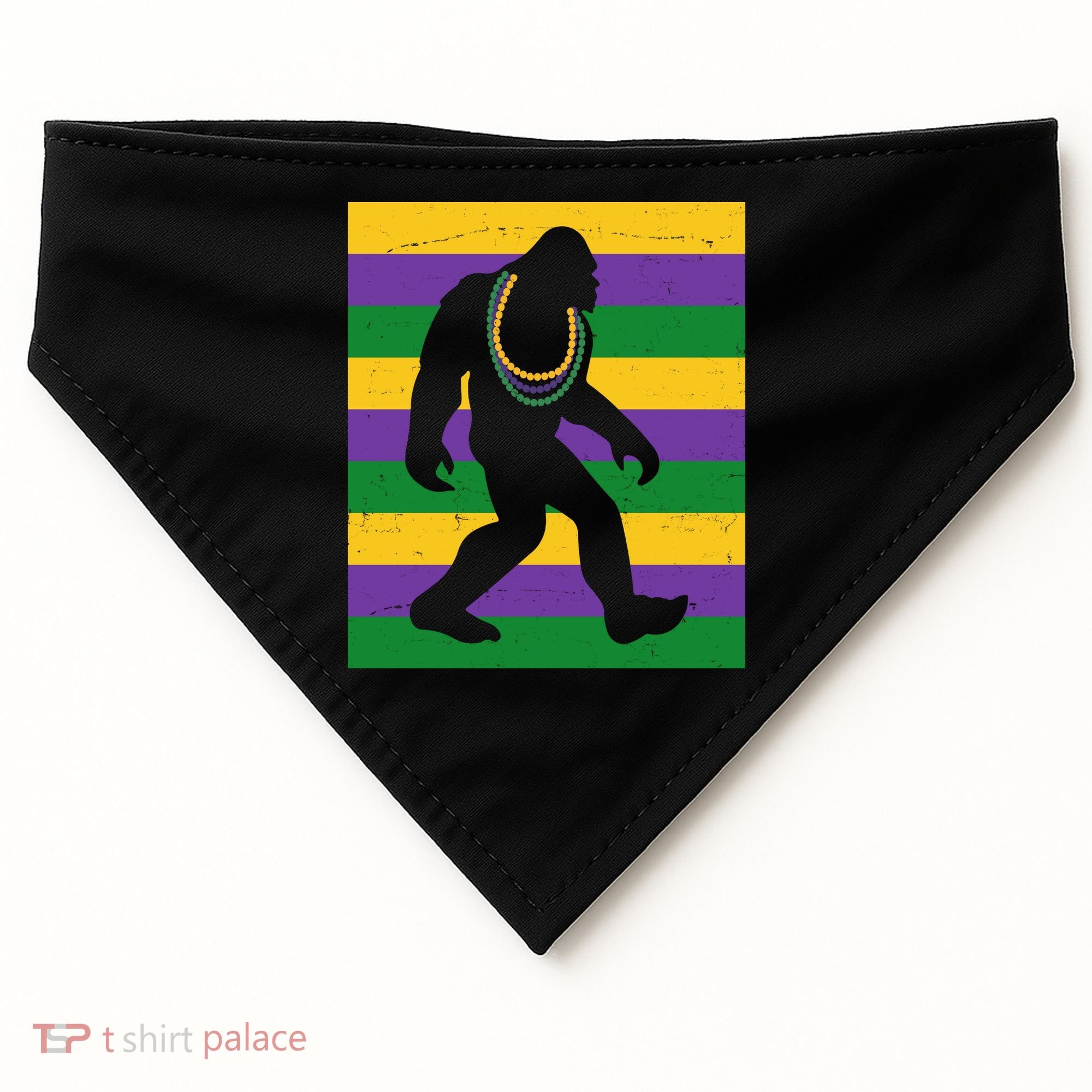 Bigfoot Mardi Gras Festive USA-Made Doggie Bandana