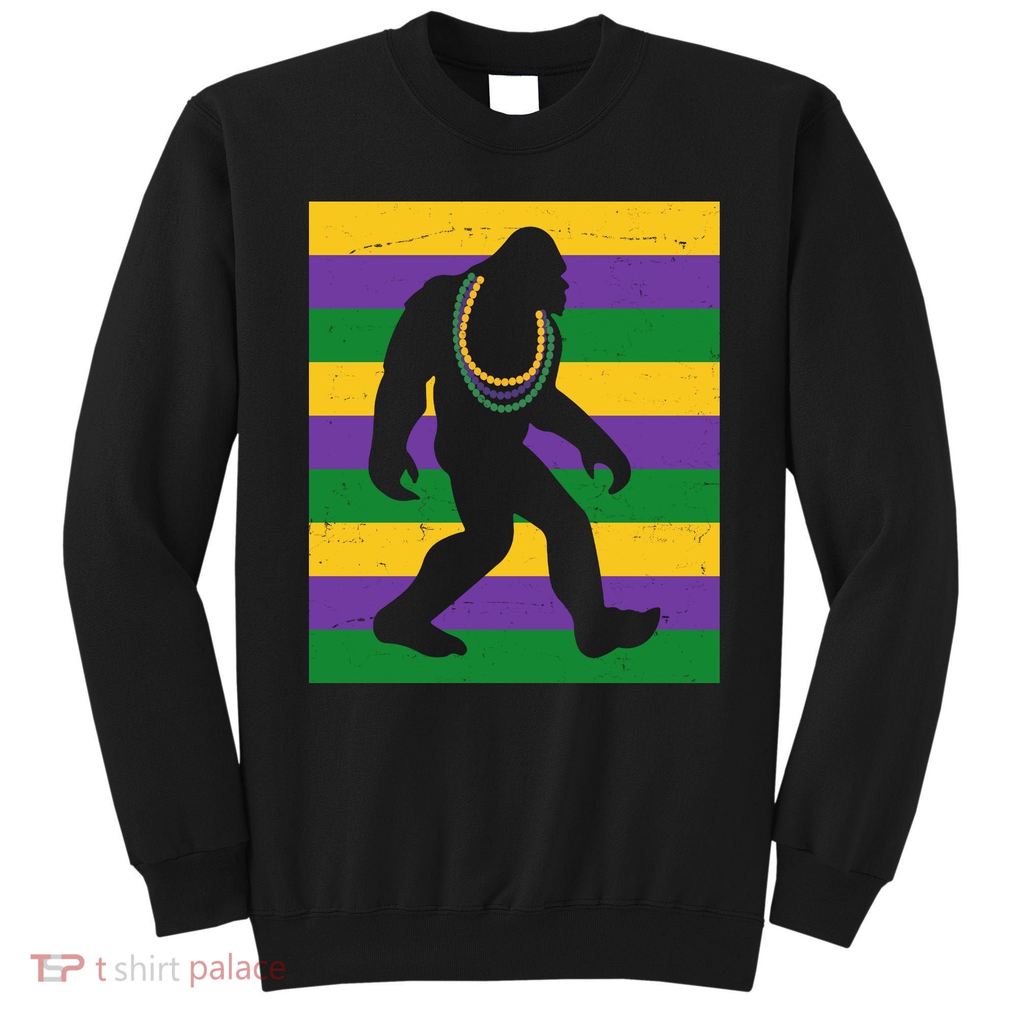 Bigfoot Mardi Gras Festive Sweatshirt