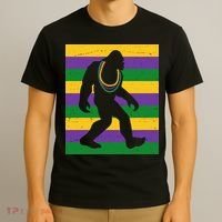 Bigfoot Mardi Gras Festive T-Shirt thumb 3