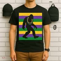 Bigfoot Mardi Gras Festive T-Shirt thumb 6