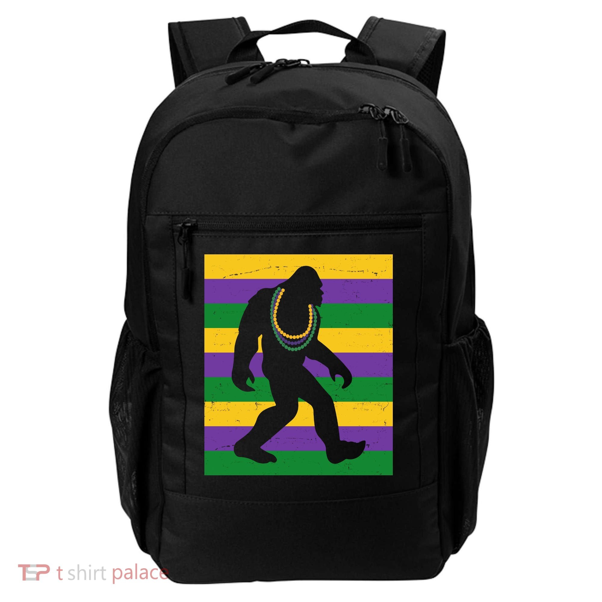 Bigfoot Mardi Gras Festive Backpack