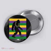 Bigfoot Mardi Gras Festive Button thumb 0