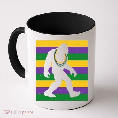 Bigfoot Mardi Gras Festive Coffee Mug