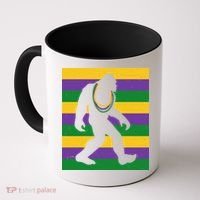 Bigfoot Mardi Gras Festive Coffee Mug thumb 0