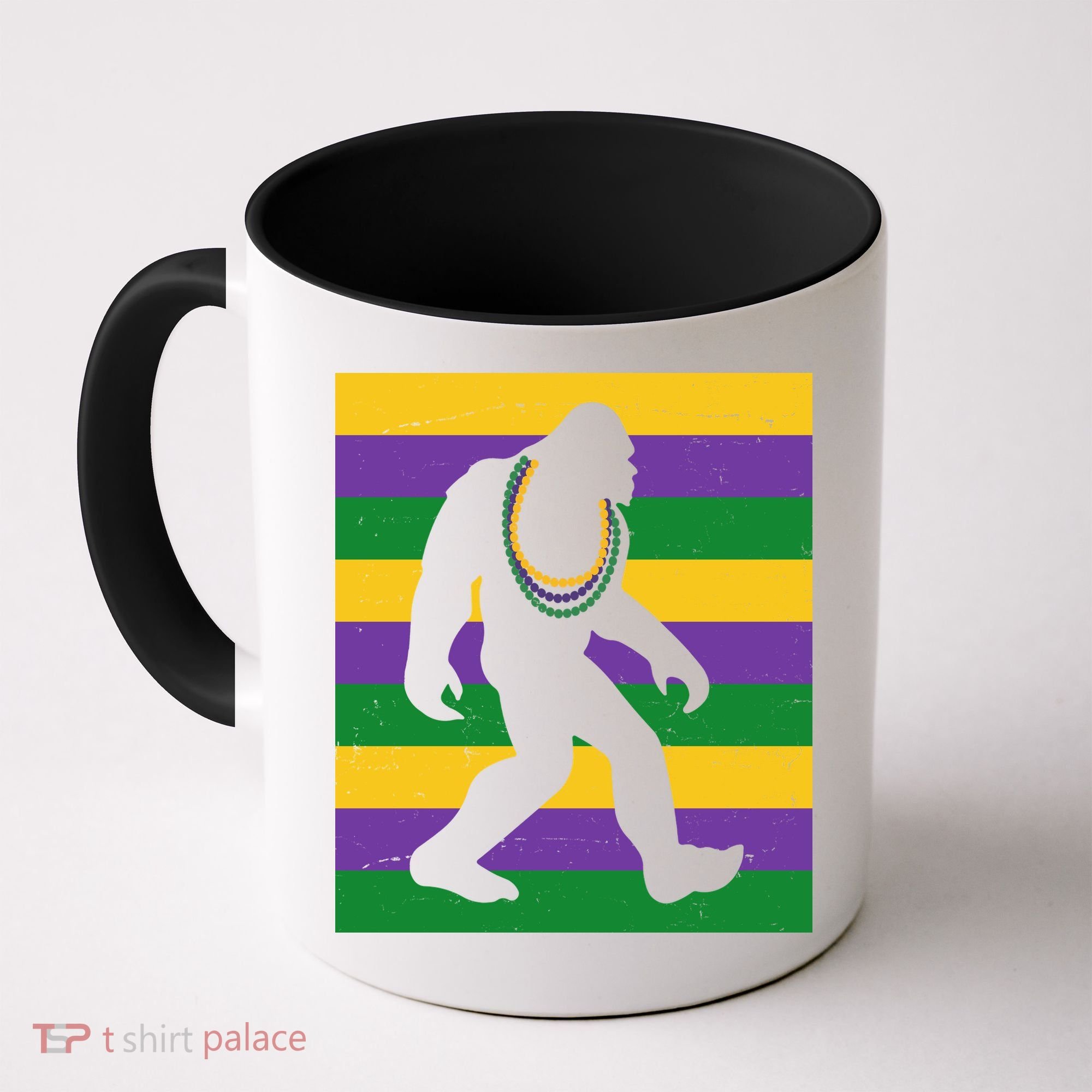 Bigfoot Mardi Gras Festive Coffee Mug