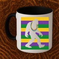 Bigfoot Mardi Gras Festive Coffee Mug thumb 2