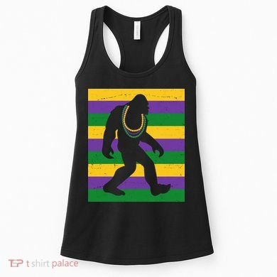 Bigfoot Mardi Gras Festive Women's Tank Top