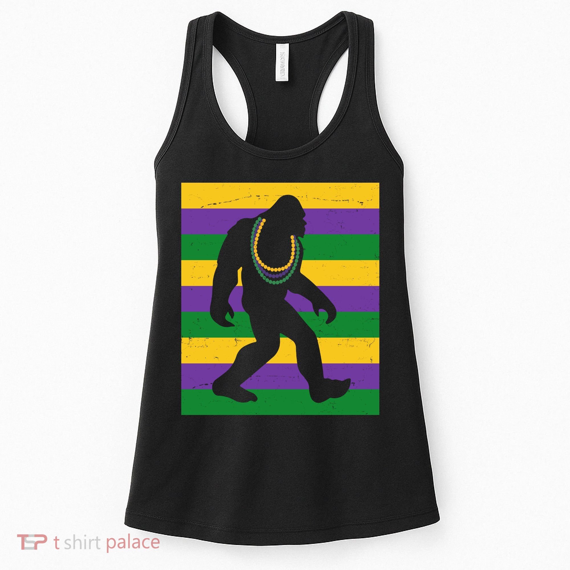 Bigfoot Mardi Gras Festive Women's Tank Top