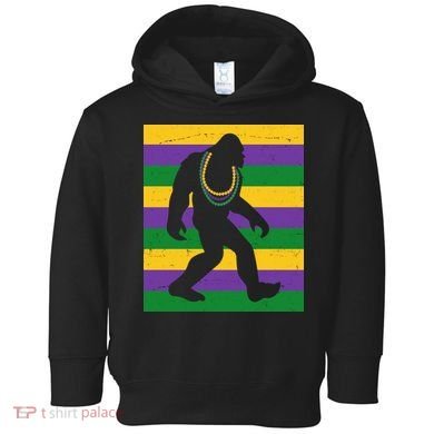 Bigfoot Mardi Gras Festive Toddler Hoodie