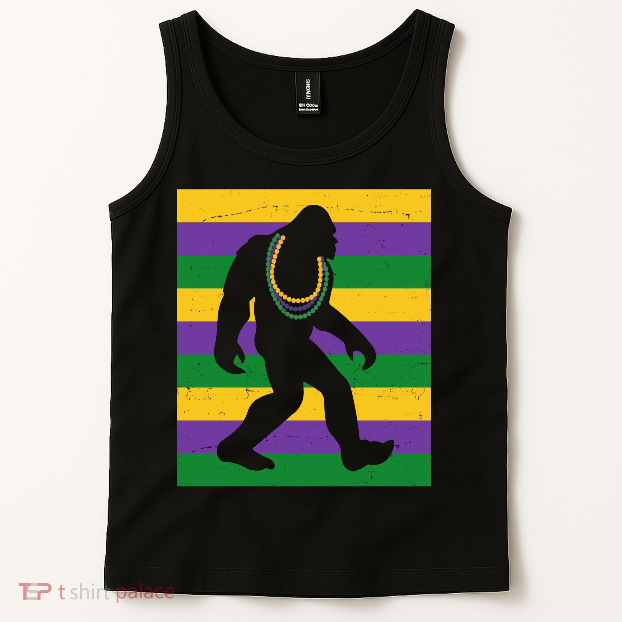 Bigfoot Mardi Gras Festive Tank Top