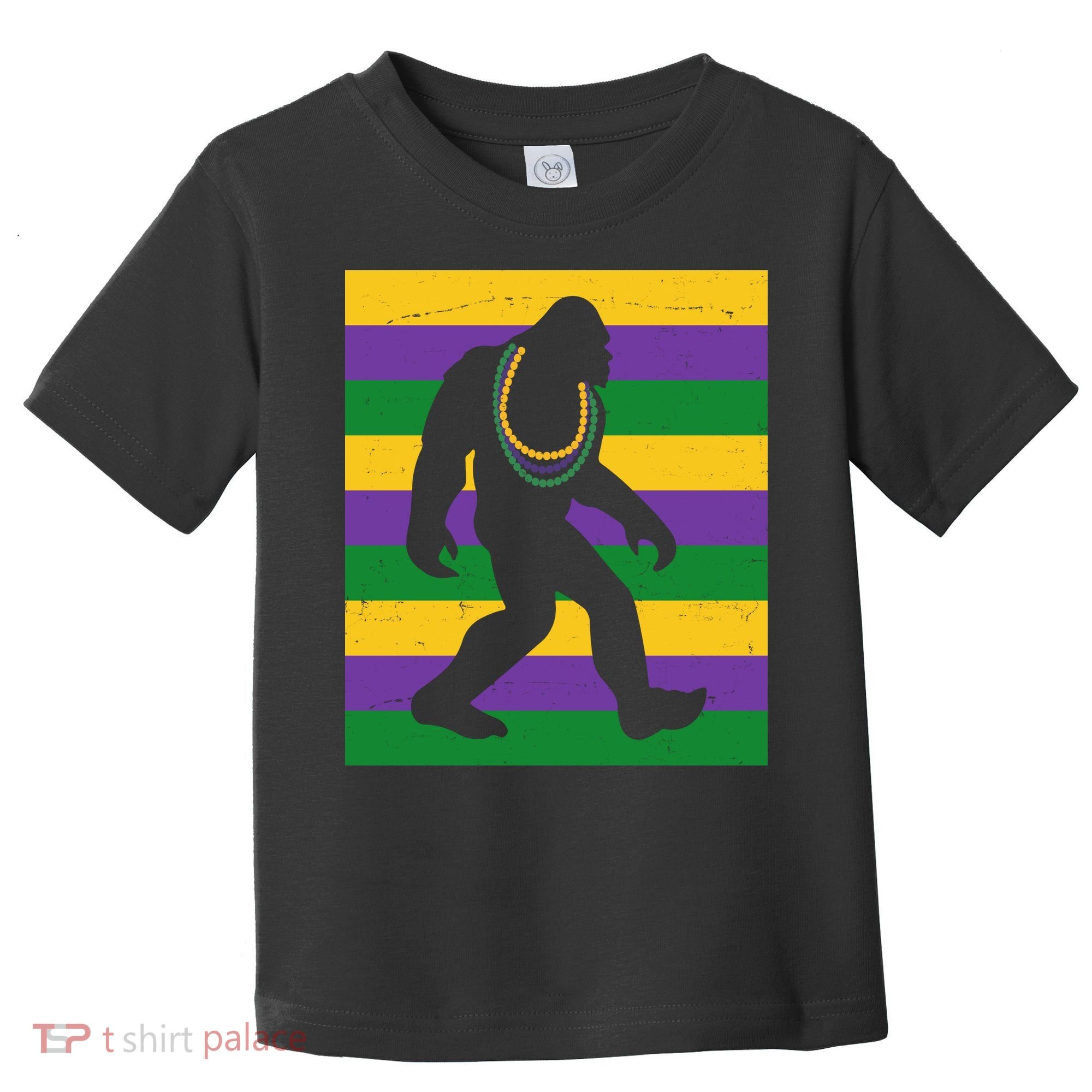 Bigfoot Mardi Gras Festive Toddler T-Shirt