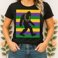 Bigfoot Mardi Gras Festive Women's T-Shirt thumb 2