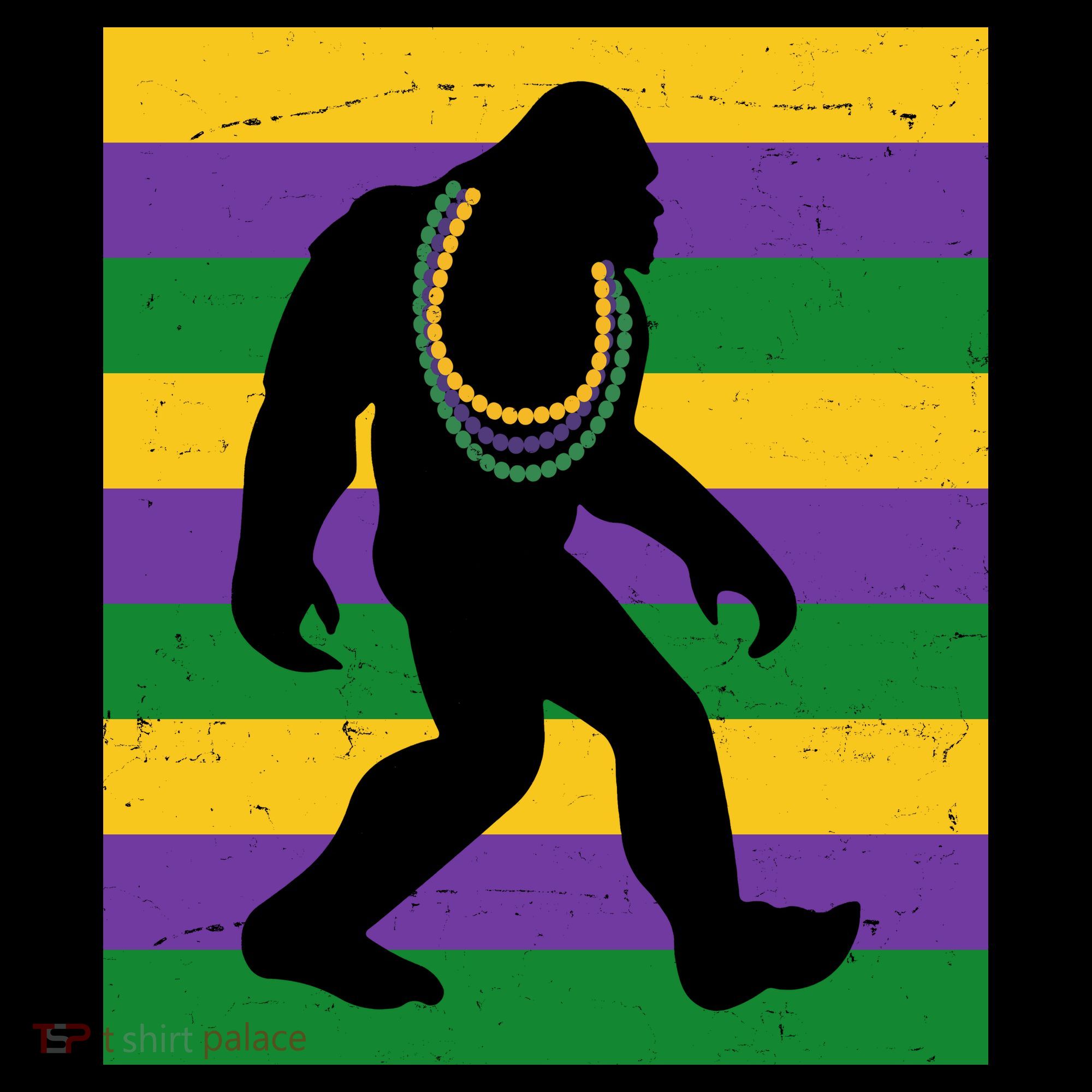 Bigfoot Mardi Gras Festive Kids Sweatshirt
