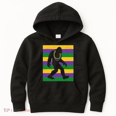 Bigfoot Mardi Gras Festive Kids Hoodie