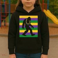Bigfoot Mardi Gras Festive Kids Hoodie thumb 3