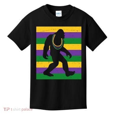 Bigfoot Mardi Gras Festive Kids T-Shirt