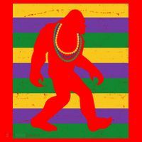 Bigfoot Mardi Gras Festive Santa Hat thumb 1