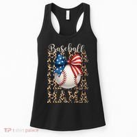 Baseball Mama Game Day Baseball USA 4th Of July Mom Mother Women's Tank Top thumb 0