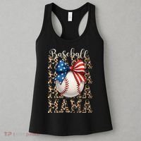 Baseball Mama Game Day Baseball USA 4th Of July Mom Mother Women's Tank Top thumb 3