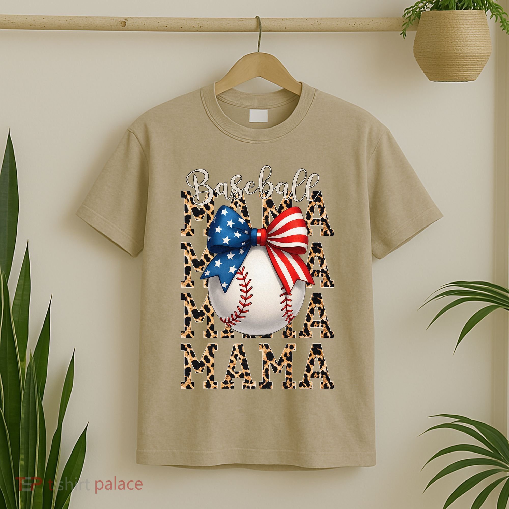 Baseball Mama Game Day Baseball USA 4th Of July Mom Mother T-Shirt