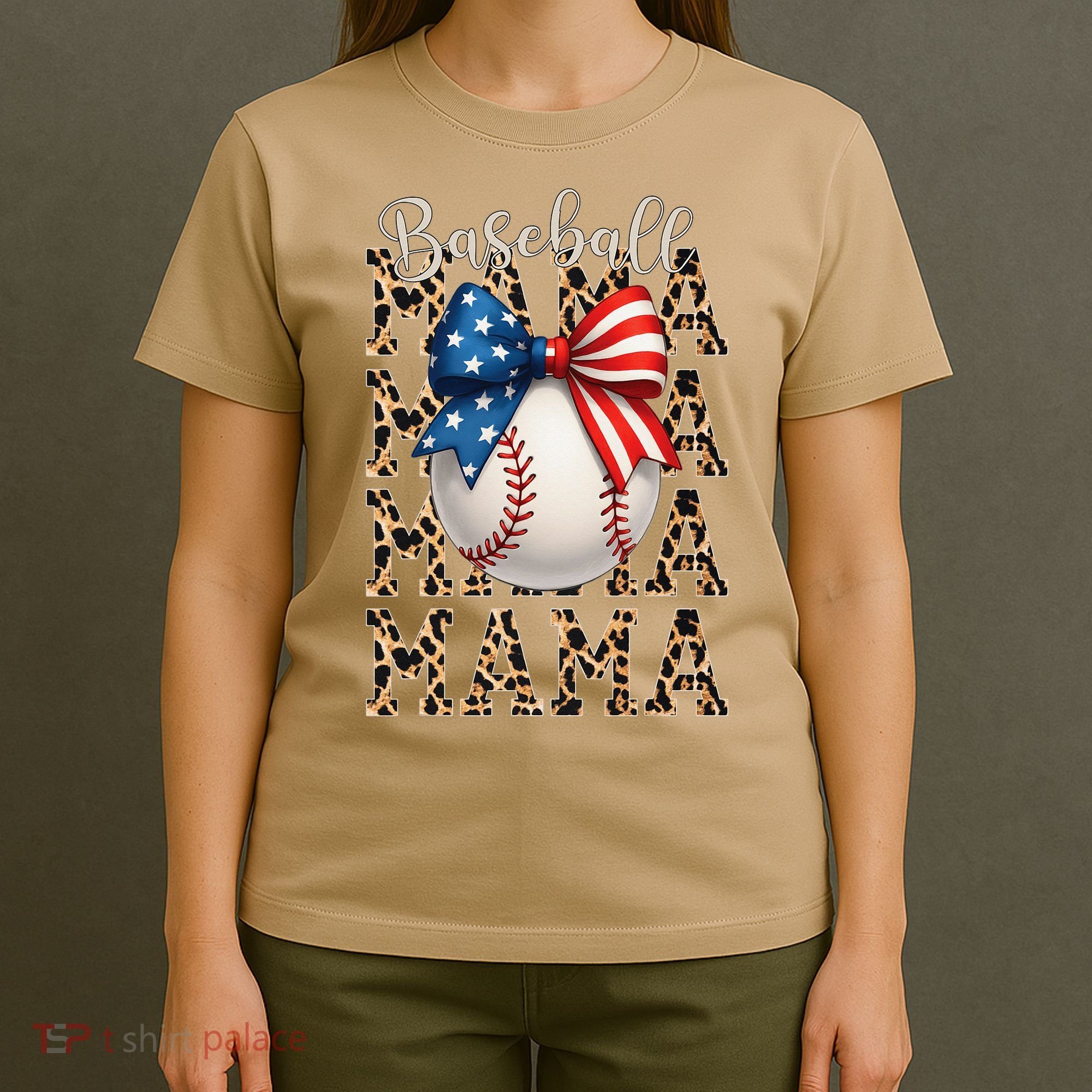 Baseball Mama Game Day Baseball USA 4th Of July Mom Mother T-Shirt