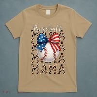 Baseball Mama Game Day Baseball USA 4th Of July Mom Mother T-Shirt thumb 5