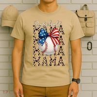 Baseball Mama Game Day Baseball USA 4th Of July Mom Mother T-Shirt thumb 6