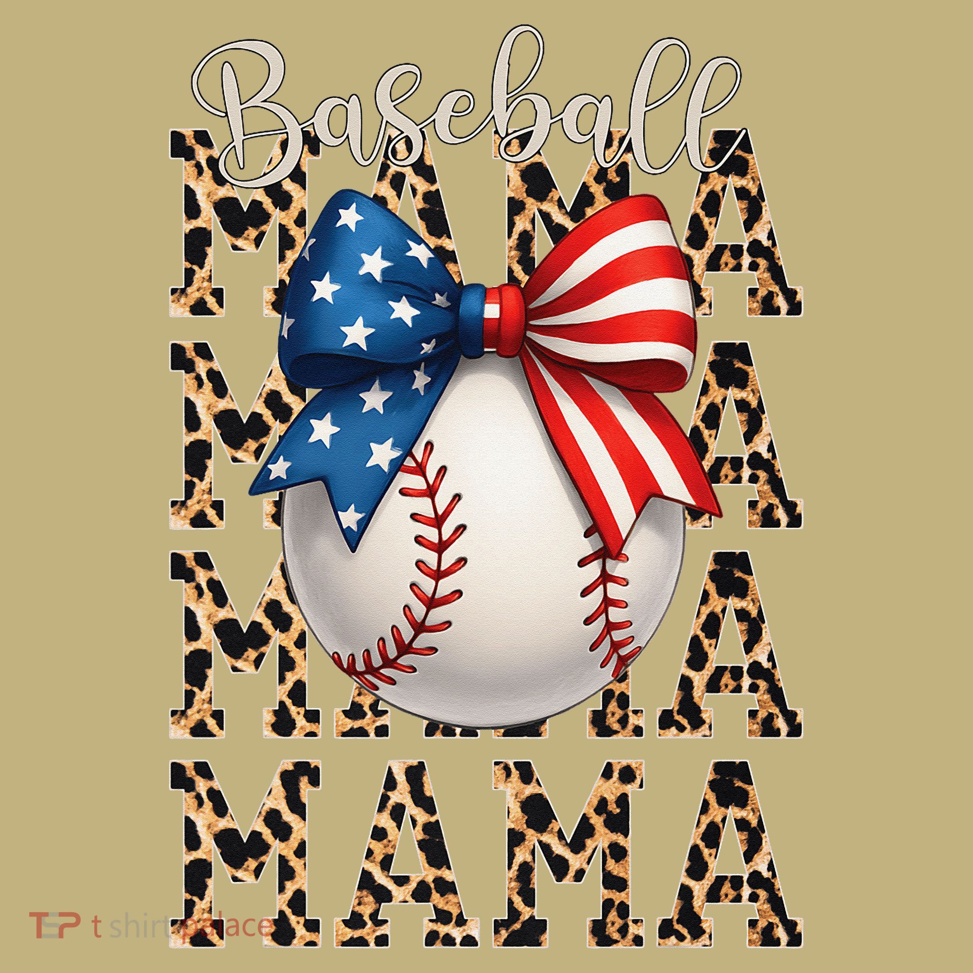 Baseball Mama Game Day Baseball USA 4th Of July Mom Mother T-Shirt