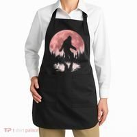 Bigfoot Moon Graphic Night Forest! Cool Sasquatch Men Women Apron thumb 2