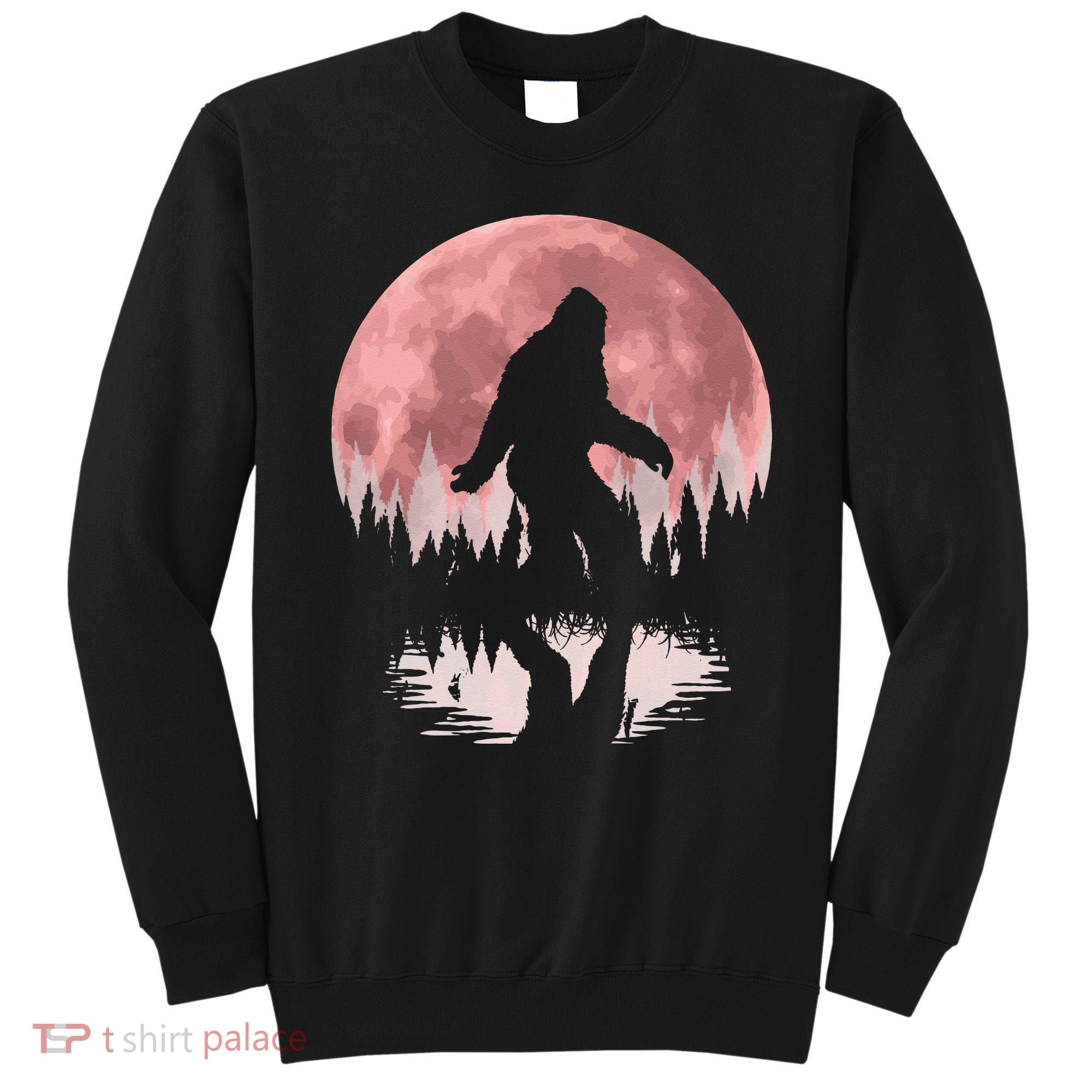Bigfoot Moon Graphic Night Forest! Cool Sasquatch Men Women Sweatshirt
