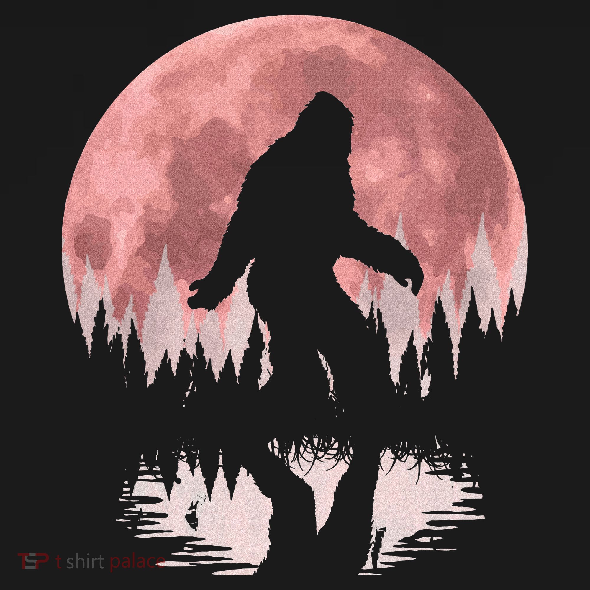 Bigfoot Moon Graphic Night Forest! Cool Sasquatch Men Women T-Shirt