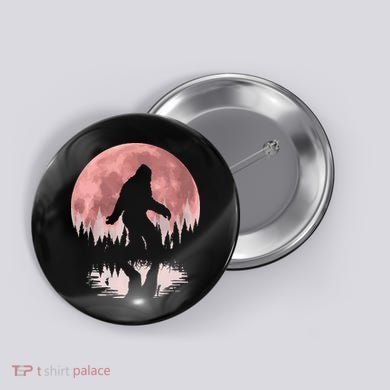 Bigfoot Moon Graphic Night Forest! Cool Sasquatch Men Women Button
