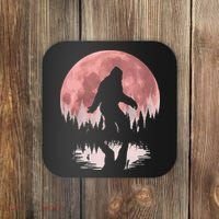 Bigfoot Moon Graphic Night Forest! Cool Sasquatch Men Women Coaster thumb 0