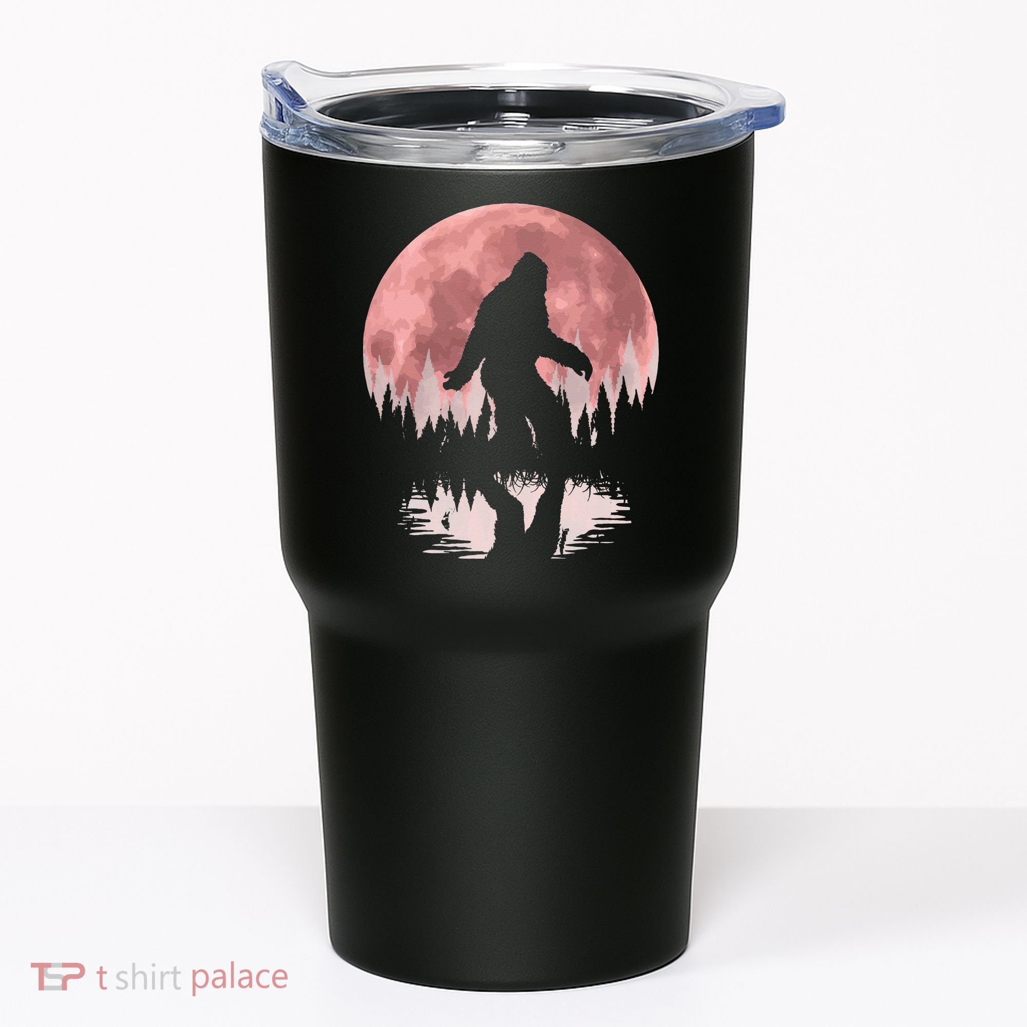 Bigfoot Moon Graphic Night Forest! Cool Sasquatch Men Women Tumbler