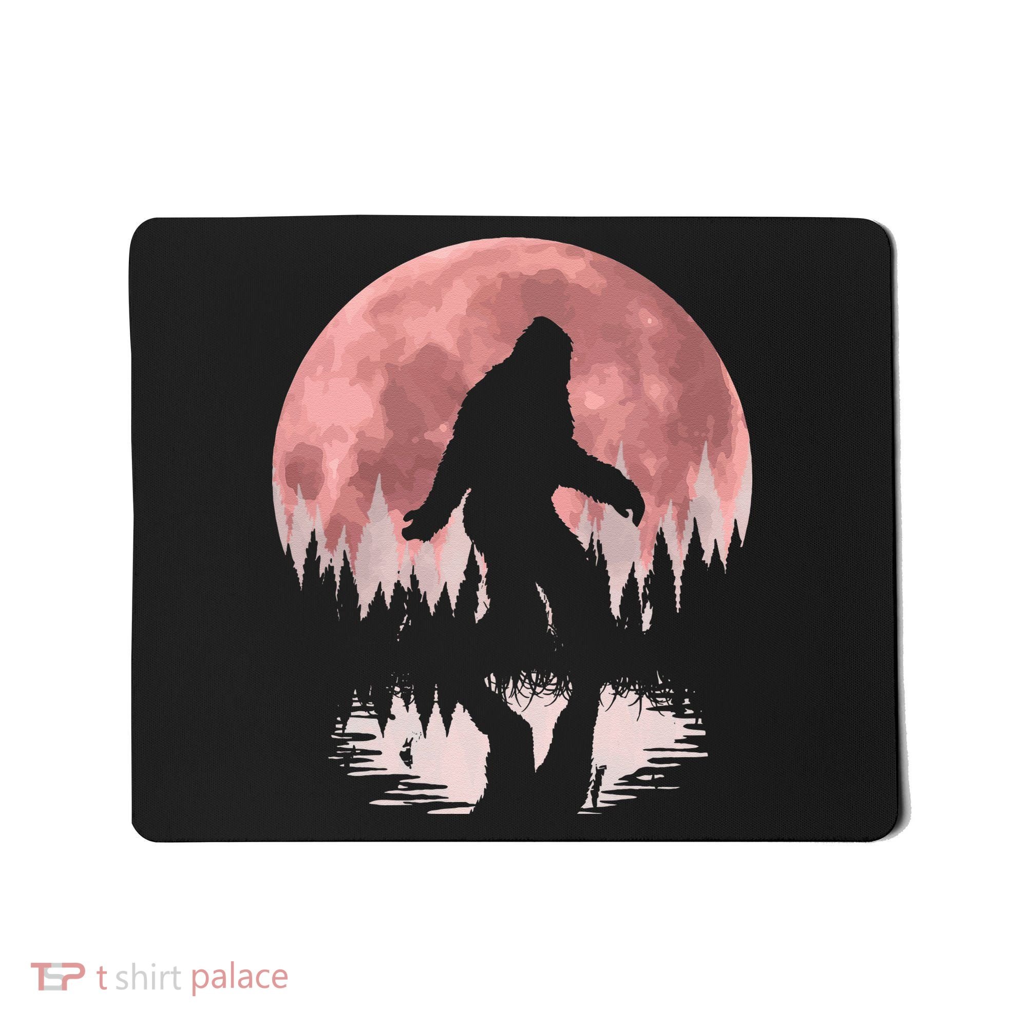Bigfoot Moon Graphic Night Forest! Cool Sasquatch Men Women Mousepad