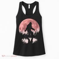 Bigfoot Moon Graphic Night Forest! Cool Sasquatch Men Women Women's Tank Top thumb 0