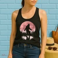 Bigfoot Moon Graphic Night Forest! Cool Sasquatch Men Women Women's Tank Top thumb 2