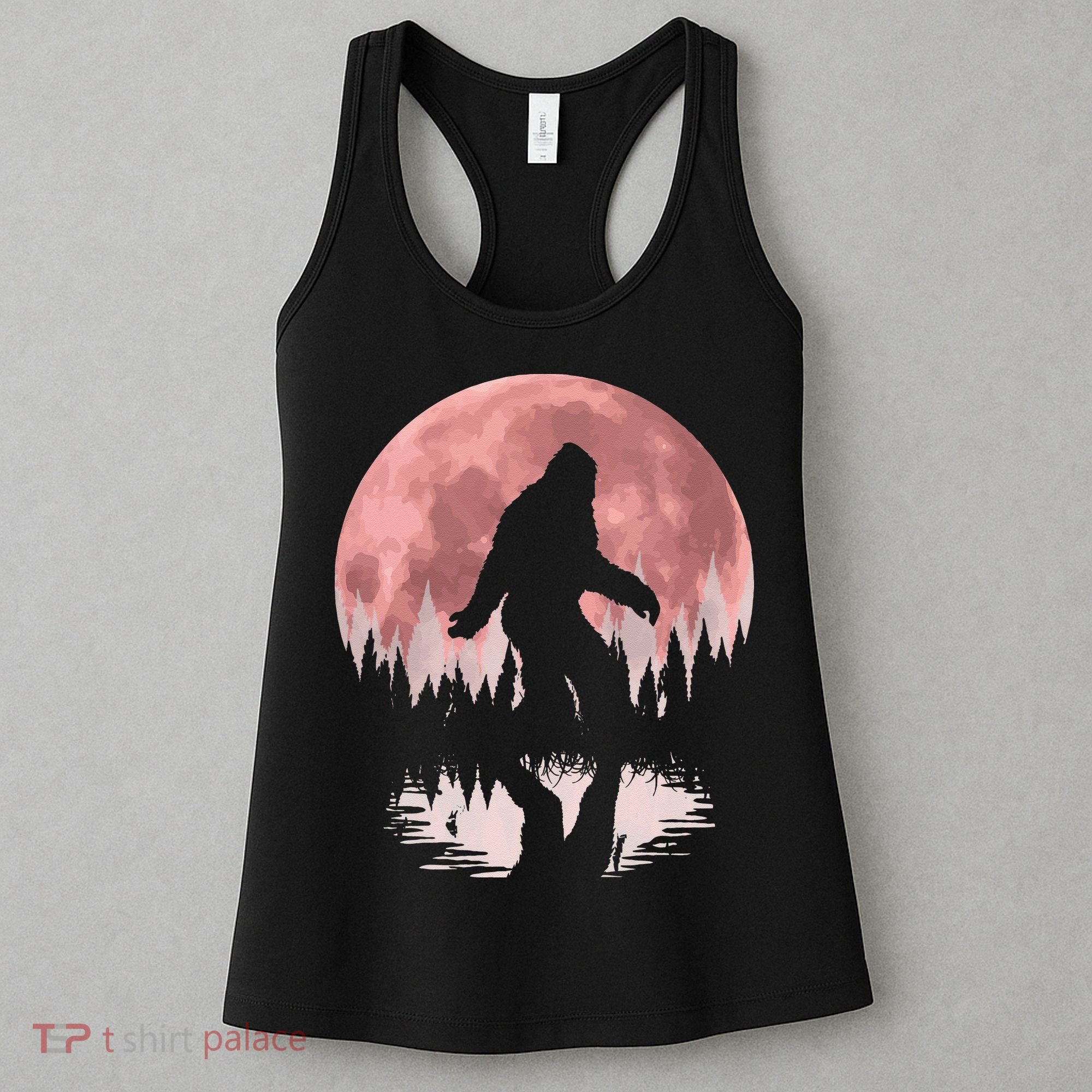 Bigfoot Moon Graphic Night Forest! Cool Sasquatch Men Women Women's Tank Top