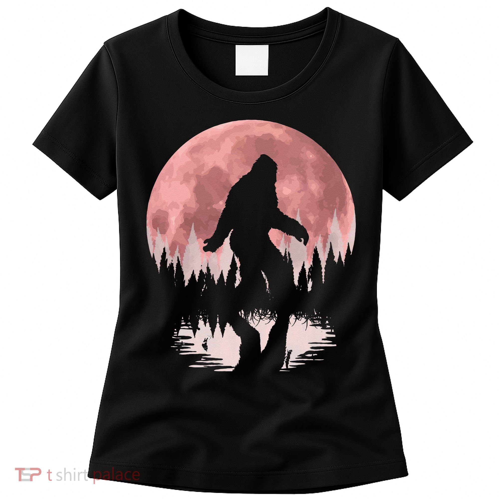 Bigfoot Moon Graphic Night Forest! Cool Sasquatch Men Women Women's T-Shirt