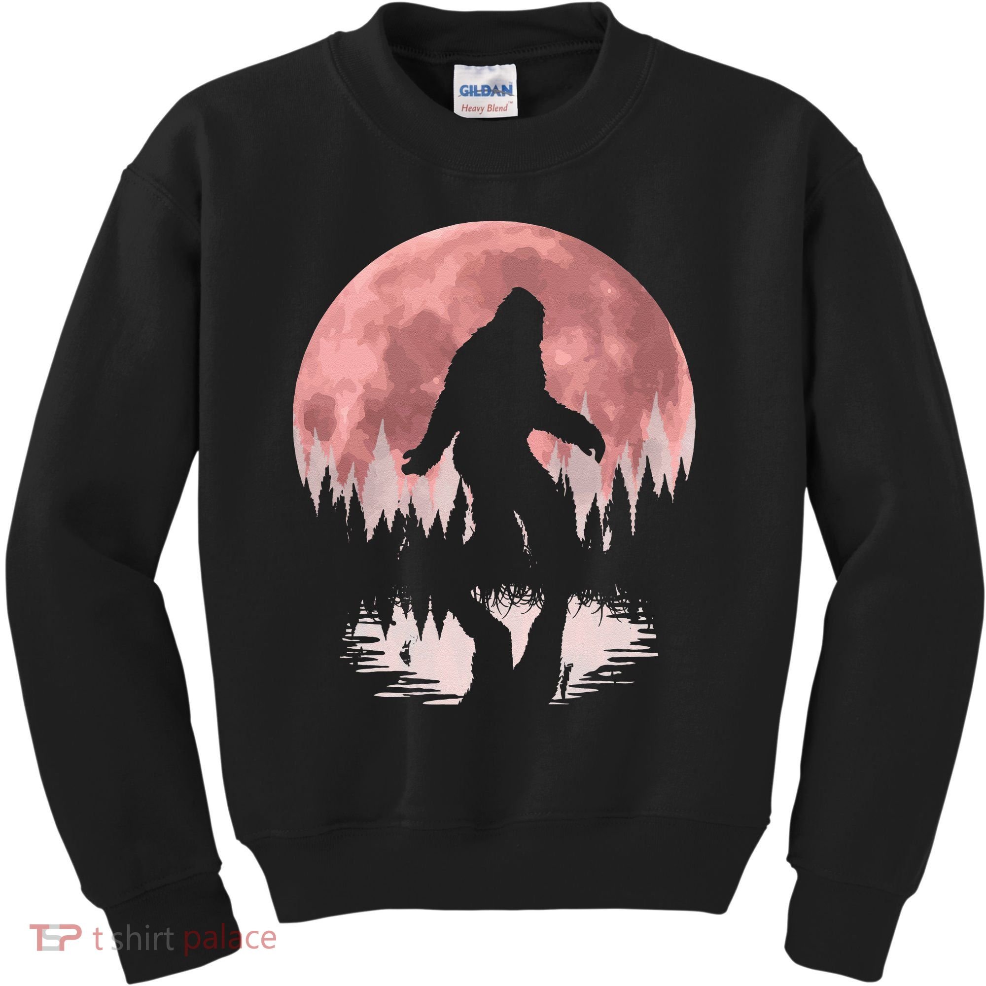 Bigfoot Moon Graphic Night Forest! Cool Sasquatch Men Women Kids Sweatshirt