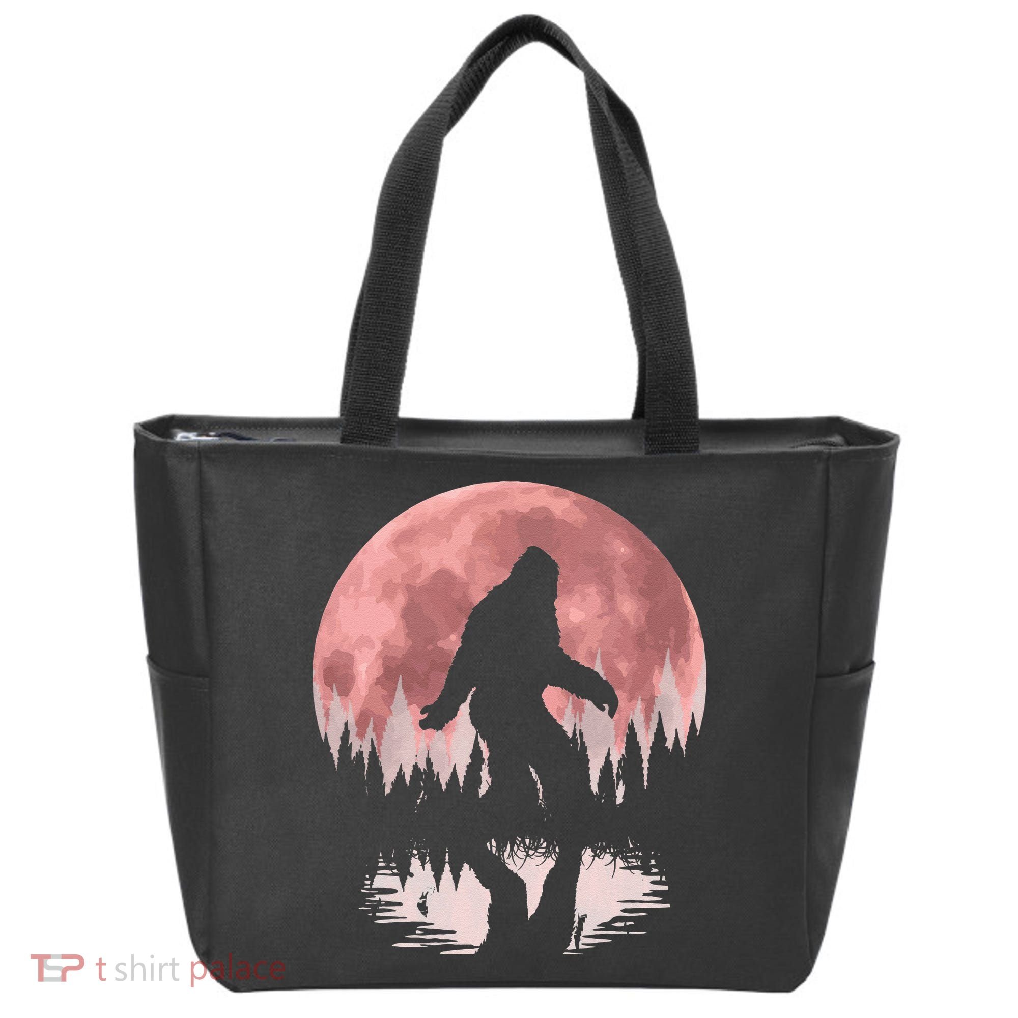 Bigfoot Moon Graphic Night Forest! Cool Sasquatch Men Women Tote Bag