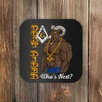 Brothers Masons Goat Rider Whos Next Masonic Funny Gift Coaster thumb 0